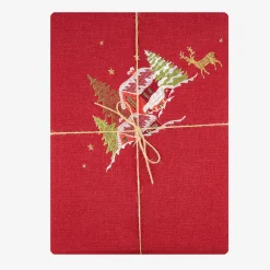 Mantel rojo bordado Pueblo 150x250cm^Casa Viva Sale