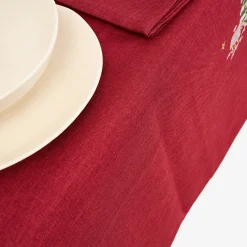Mantel rojo bordado Pueblo 150x250cm^Casa Viva Sale
