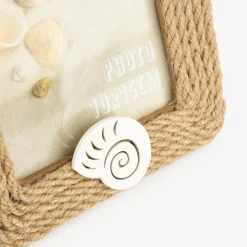 Marco de fotos de madera MDF y cuerda Concha 10x15cm^Casa Viva Outlet