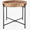 Mesa auxiliar de acero y fibras naturales Lott 46,8x50cm^Casa Viva