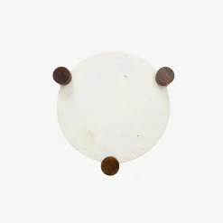 Mesa auxiliar de mármol y madera Houston Ø40x50cm Clau&Chloe^Casa Viva Outlet