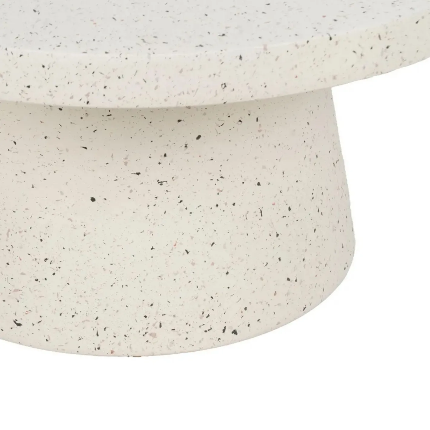 Mesa de centro de fibra de magnesio blanca Milo Ø80x38cm^Casa Viva Discount