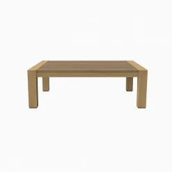 Mesa de centro de jardín de aluminio efecto madera Durres 120x72x41cm^Casa Viva Best