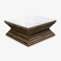 Mesa de centro de madera de olmo reciclada Pisco 100x100x45cm^Casa Viva Outlet