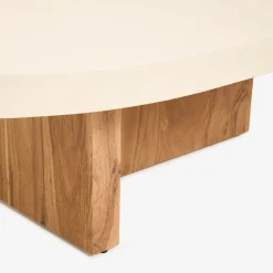 Mesa de centro de microcemento y madera de acacia Balin 105x60x30cm Clau&Chloe^Casa Viva Online