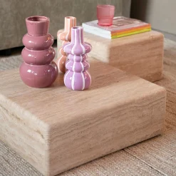 Mesa de centro de mármol Travertine 54x54x19cm Clau&Chloe^Casa Viva Discount