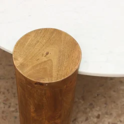 Mesa de centro de mármol y madera Houston Ø90x45 Clau&Chloe^Casa Viva Sale