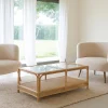 Mesa de centro de ratán y cristal Corvo 110x60x40cm^Casa Viva Hot