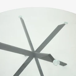 Mesa de comedor de cristal con patas de metal Fita Ø120x75cm^Casa Viva