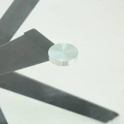 Mesa de comedor de cristal con patas de metal Fita Ø120x75cm^Casa Viva