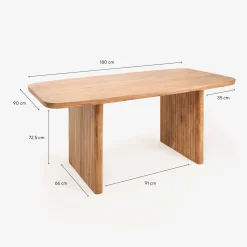 Mesa de comedor de madera de acacia 180x90x77cm Clau&Chloe^Casa Viva Sale