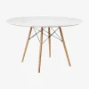 Mesa de comedor de madera blanca Leisure Ø120x75cm^Casa Viva Best