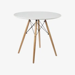 Mesa de comedor de madera redonda blanca Leisure Ø80x75cm^Casa Viva Hot
