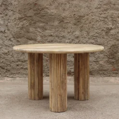 Mesa de comedor de madera de mango Singapur Ø120x76cm Clau&Chloe^Casa Viva Best