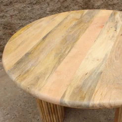 Mesa de comedor de madera de mango Singapur Ø120x76cm Clau&Chloe^Casa Viva Best