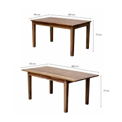 Mesa de comedor extensible de madera de acacia Balco 140/180x90x77cm^Casa Viva Outlet