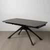 Mesa de comedor extensible de cerámica y cristal gris oscuro 180/260x90x76cm^Casa Viva Discount