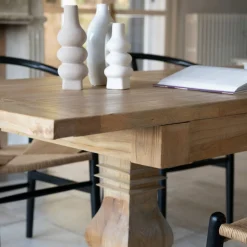 Mesa de comedor extensible de madera de olmo reciclada Toulouse 160/220x80x76cm^Casa Viva Clearance