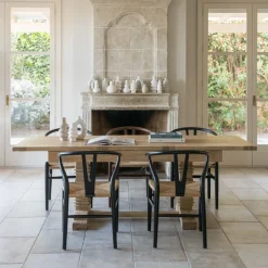 Mesa de comedor extensible de madera de olmo reciclada Toulouse 160/220x80x76cm^Casa Viva Clearance