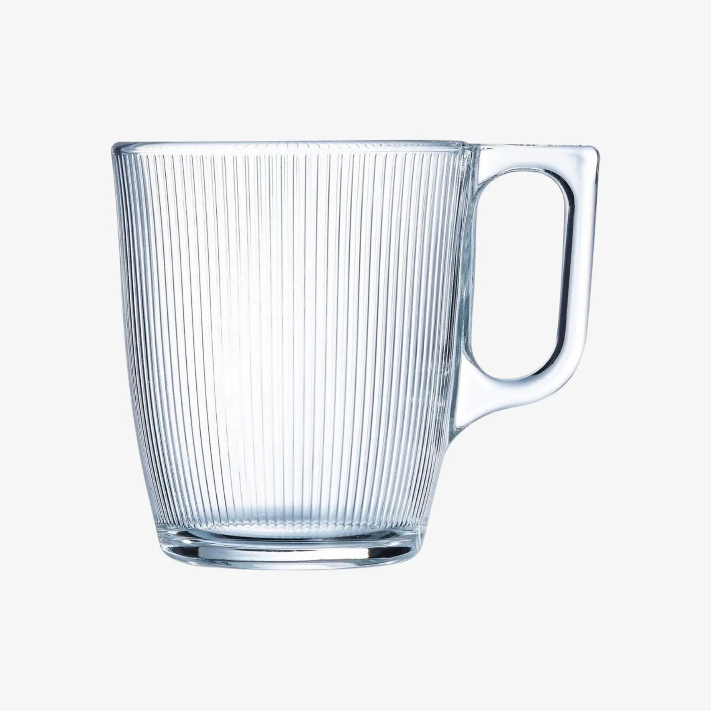 Mug de vidrio transparente Stria 25cl^Casa Viva Clearance