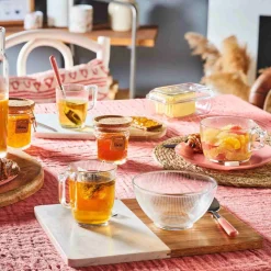 Mug de vidrio transparente Stria 25cl^Casa Viva Clearance