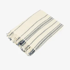 Plaid de algodón con rayas azules Niza 125x15cm^Casa Viva