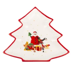 Plato de cerámica árbol Santa Claus 28x23cm^Casa Viva