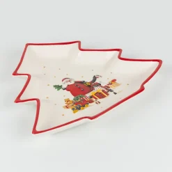 Plato de cerámica árbol Santa Claus 28x23cm^Casa Viva