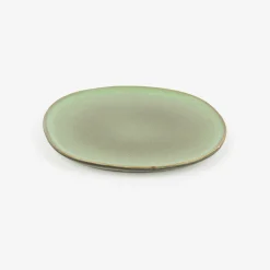 Plato de postre de gres verde Beget Ø20cm^Casa Viva Discount