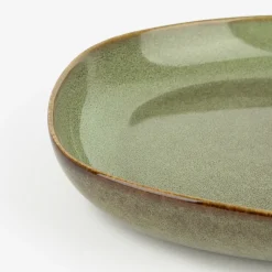 Plato hondo de gres verde Beget Ø21cm^Casa Viva New