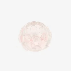 Portavelas de cristal rosa Flor Ø8x5,5cm^Casa Viva New