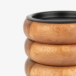 Portavelas de madera Belma 11cm^Casa Viva Sale