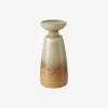 Portavelas de porcelana beige Darcy Ø10x24cm^Casa Viva New