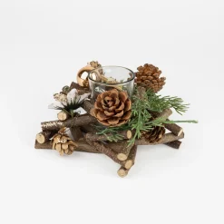 Portavelas piñas 18cm^Casa Viva Best