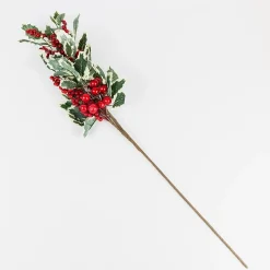 Rama de acebo con frutos rojos 81cm^Casa Viva