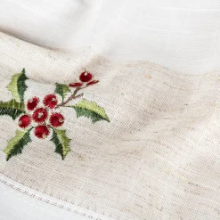 Servilleta blanca bordado Muérdago 45x45cm^Casa Viva Outlet