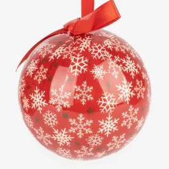 Set 7 bolas decorativas rojas copos de nieve 7,5cm^Casa Viva New