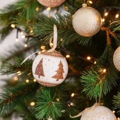 Set de 6 bolas decorativas doradas Árboles 7,5cm^Casa Viva New