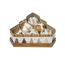 Set de 6 bolas decorativas doradas Árboles 7,5cm^Casa Viva New