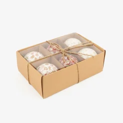 Set de 6 bolas decorativas blancas y rojas Ø7,5cm^Casa Viva Sale