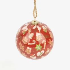 Set de 6 bolas decorativas blancas y rojas Ø7,5cm^Casa Viva Sale