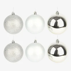 Set de 6 bolas decorativas plateadas Ø8cm^Casa Viva Discount