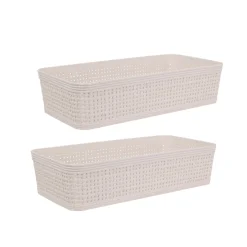 Set de 2 cestas beige Badet 25x13x6cm^Casa Viva Hot