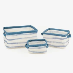 Set de 3 cestas de rayas azules Blue^Casa Viva Sale