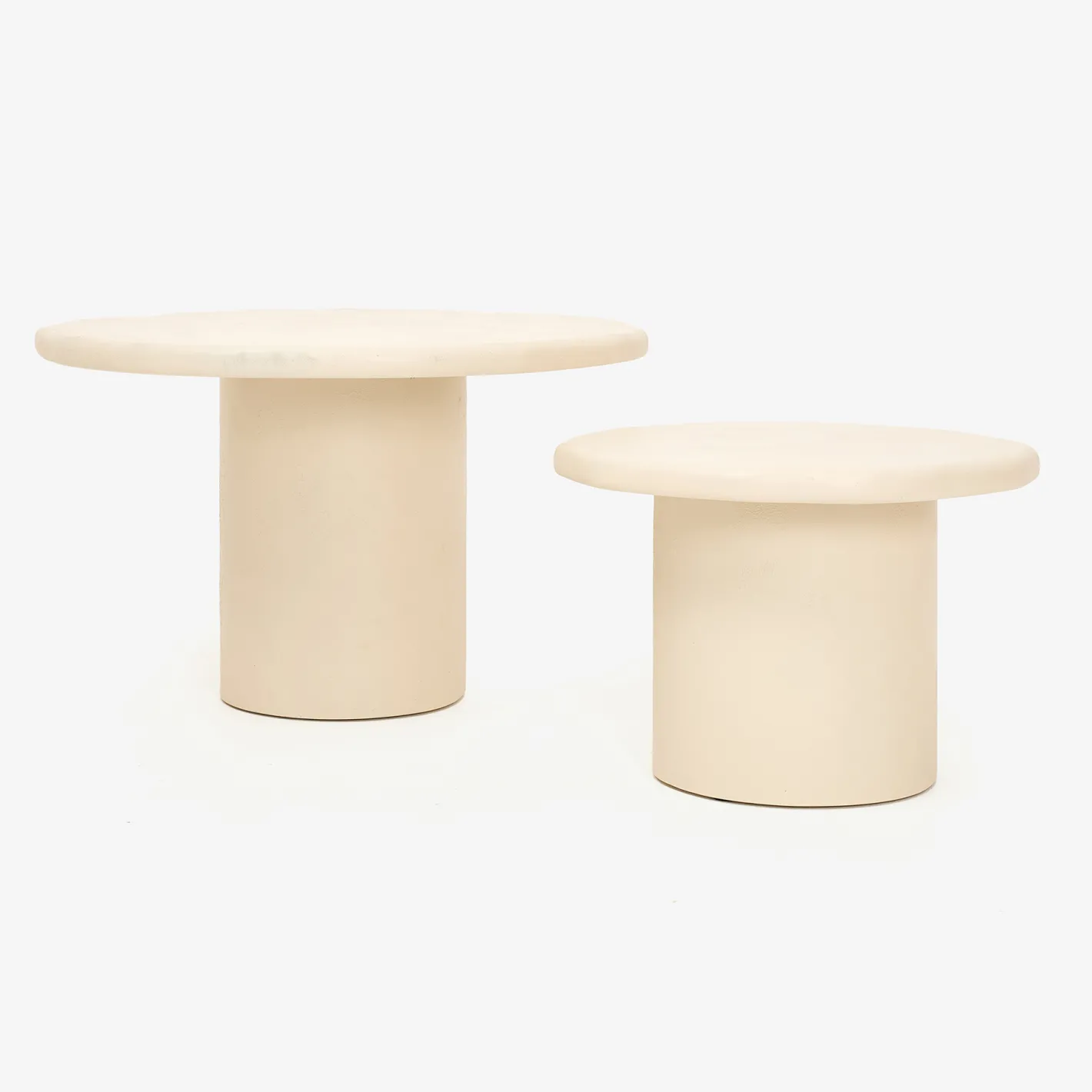 Set de 2 mesas auxiliares de microcemento Kurli 75/50cm Clau&Chloe^Casa Viva New