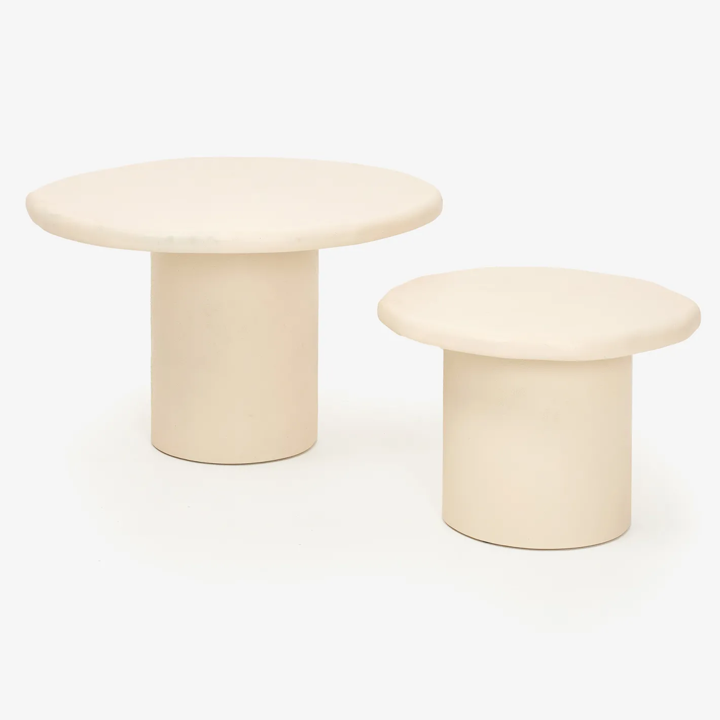 Set de 2 mesas auxiliares de microcemento Kurli 75/50cm Clau&Chloe^Casa Viva New