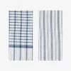 Set de 2 paños de algodón con rayas azules Midson45x65cm^Casa Viva Sale