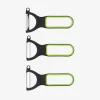 Set de 3 peladores negro y verde 19x10x5cm^Casa Viva Outlet