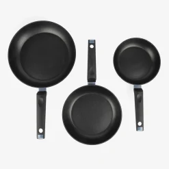 Set de 3 sartenes de aluminio forjado 18-22-26cm^Casa Viva Online