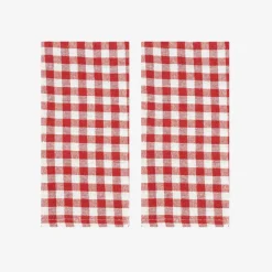 Set de 2 servilletas de algodón rojo Vichy43x43cm^Casa Viva New